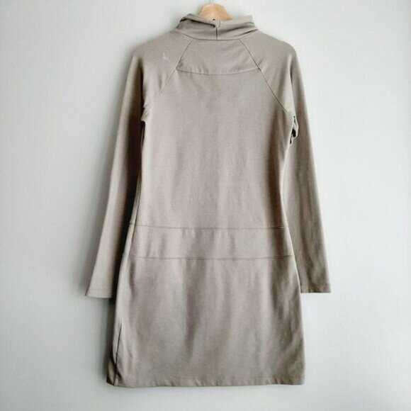 LOLE Evolt Long Utility Sleeve Casual Mini Dress Shawl Neck Beige Sz M - Picture 10 of 15